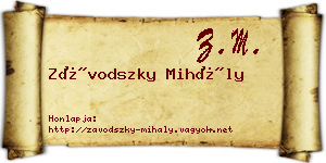 Závodszky Mihály névjegykártya