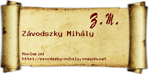 Závodszky Mihály névjegykártya