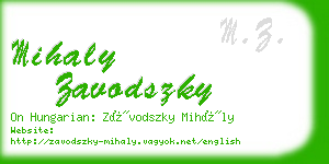 mihaly zavodszky business card